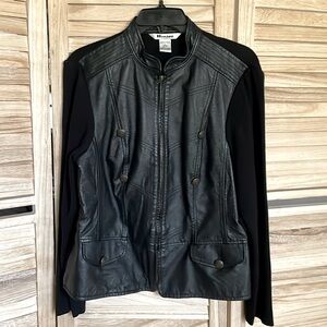 Nygard leather mixed stretchy jacket